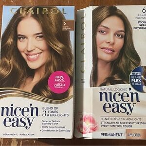 6 Clairol Nice 'n Easy Light Brown Hair Color